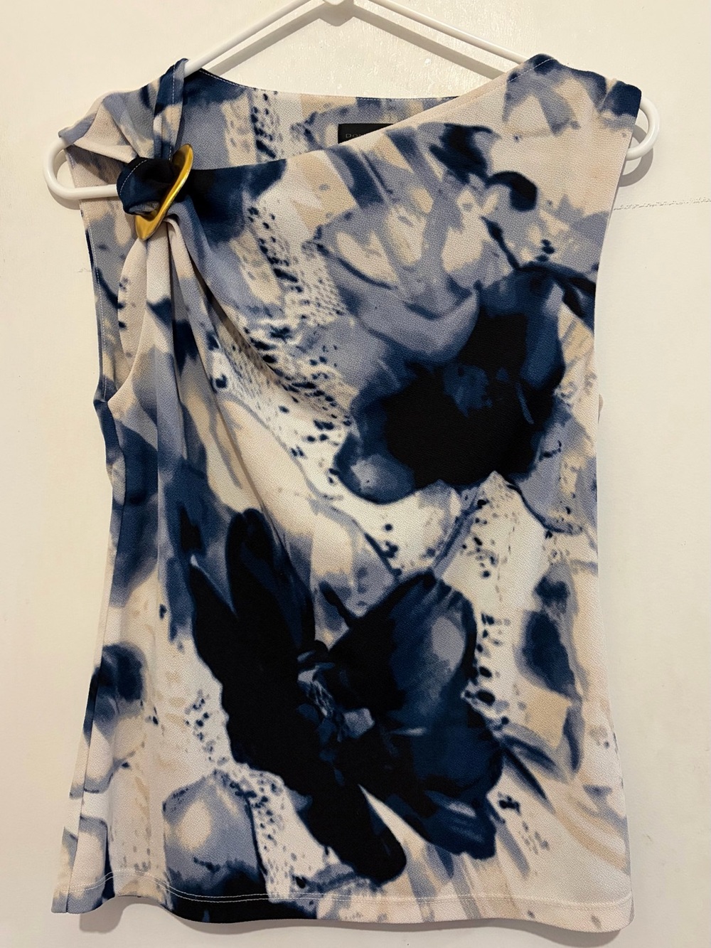 Donna Karan NY Black Label with Navy, Cream, Subtle Pink Print